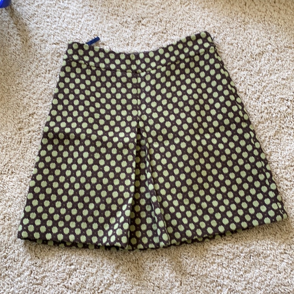 Boden Green and Brown Polka Dot Skirt